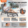 VEVOR Outdoor Chaise Lounge 6 Position Reclining Grey Patio Bench