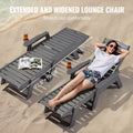 VEVOR Outdoor Chaise Lounge 6 Position Reclining Grey Patio Bench