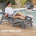 VEVOR Outdoor Chaise Lounge 6 Position Reclining Grey Patio Bench