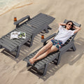 VEVOR Outdoor Chaise Lounge 6 Position Reclining Grey Patio Bench
