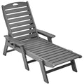 VEVOR Outdoor Chaise Lounge 6 Position Reclining Grey Patio Bench