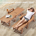 Chaise Lounge 6 Position Adjustable 181kg Weight Capacity Brown