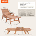 Chaise Lounge 6 Position Adjustable 181kg Weight Capacity Brown