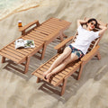 Chaise Lounge 6 Position Adjustable 181kg Weight Capacity Brown