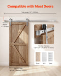 Sliding Barn Door Hardware Kit 2000mm Silver Single