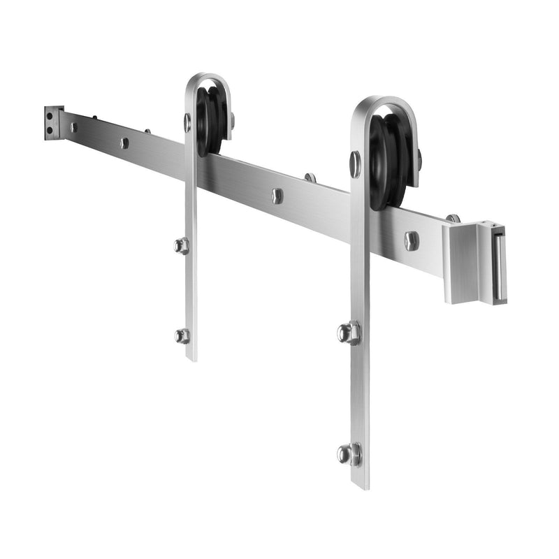 5FT Sliding Barn Door Hardware Kit 330LBS Single Track Silver