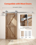 5FT Sliding Barn Door Hardware Kit 330LBS Single Track Silver