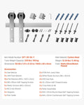 5FT Sliding Barn Door Hardware Kit 330LBS Single Track Silver