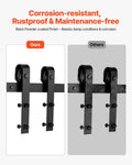 Sliding Barn Door Hardware Kit 6.6FT 330LBS Black Track