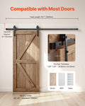 Sliding Barn Door Hardware Kit 6.6FT 330LBS Black Track