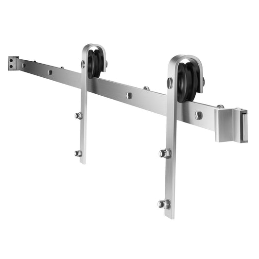 6FT Sliding Barn Door Hardware Kit 330LBS Single Door Silver