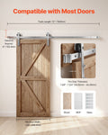 6FT Sliding Barn Door Hardware Kit 330LBS Single Door Silver