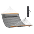 Double Quilted Hammock 12FT 2 Person 480lbs Capacity Hardwood Spreader