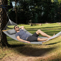 Double Quilted Hammock 12FT 2 Person 480lbs Capacity Hardwood Spreader