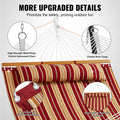 Double Quilted Hammock 12ft 2 Person 480lbs Hardwood Spreader Bars