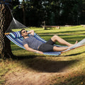 Double Hammock 12ft Quilted 2 Person 480lbs Hardwood Spreader Bars