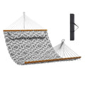 Double Quilted Hammock 12ft 2 Person 480lbs Hardwood Spreader Bars