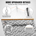 Double Quilted Hammock 12ft 2 Person 480lbs Hardwood Spreader Bars