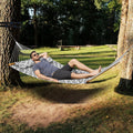 Double Quilted Hammock 12ft 2 Person 480lbs Hardwood Spreader Bars