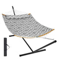 Two Person Hammock with Stand 480lb Capacity Curved Bar Pillow