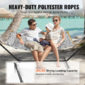 Two Person Hammock with Stand 480lb Capacity Curved Bar Pillow