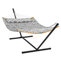 Two Person Hammock with Stand 480lb Capacity Curved Bar Pillow