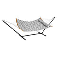 Two Person Hammock with Stand 480lb Capacity Curved Bar Pillow
