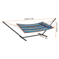 Double Quilted Fabric Hammock Two Person Hammock with Stand 480lb Capacity