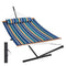 Double Quilted Hammock with Stand 2 Person 480lb Capacity