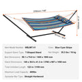 Double Quilted Hammock with Stand 2 Person 480lb Capacity