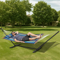 Double Quilted Hammock with Stand 2 Person 480lb Capacity