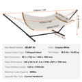 Hammock 2 Person DOUBLE with Stand 480lb Capacity Curved Bar Pillow