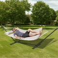 Hammock 2 Person DOUBLE with Stand 480lb Capacity Curved Bar Pillow