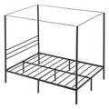 Artiss Metal Canopy Bed Frame QUEEN Size Black Heavy Duty Steel