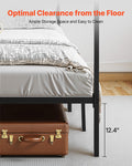 Artiss Metal Canopy Bed Frame QUEEN Size Black Heavy Duty Steel