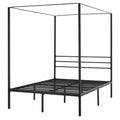 Artiss Metal Canopy Bed Frame QUEEN Size Black Heavy Duty Steel