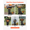 Camping Rocket Stove, Wood Burning Portable Rocket Stove with Carrying Bag for Backpacking, Carbon Steel, Burn Wood, Twigs or Sticks for Outdoor Cooking, Backyard, Camp Cooking, Heating, Black