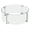 Fire Pit Wind Guard 740x214mm Round Tempered Glass Flame Shield