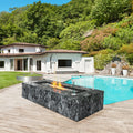 Glass Wind Guard Rectangular Fire Pit Table 773x367mm 8mm Tempered