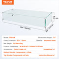 Glass Wind Guard Rectangular Fire Pit Table 924x417mm 8mm Tempered