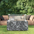 Gas Fire Pit Wind Guard 380x380x180mm 8mm Tempered Glass Square