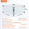 Gas Fire Pit Wind Guard Square 543mm Clear Tempered Glass 8mm Thick