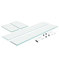 Glass Wind Guard for Rectangular Fire Pit Table 748 x 340 x 165 mm, 8mm Thick and Sturdy Tempered Glass Panel with Hard Aluminum Corner Bracket & Rubber Feet, Easy to Assemble