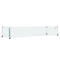 Glass Wind Guard Rectangular Fire Pit Table 748x340mm 8mm Tempered