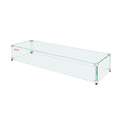 Glass Wind Guard Rectangular Fire Pit Table 748x340mm 8mm Tempered