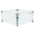 Gas Fire Pit Wind Guard 493mm Square Clear Tempered Glass 8mm
