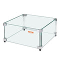 Gas Fire Pit Wind Guard 493mm Square Clear Tempered Glass 8mm