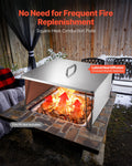Fire Pit Heat Deflector 645x645mm Square Stainless Steel Wood Burn