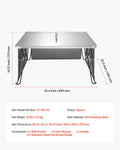 Fire Pit Heat Deflector 645x645mm Square Stainless Steel Wood Burn