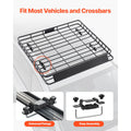 Roof Rack Cargo Carrier, 1095 x 1270 x 105 mm, Universal Rooftop Cargo Basket, Car Top Luggage Holder with 68 kg Max Load Capacity, 4.1 in Fence, Anti-Rust Alloy Steel, Wind Fairing, for SUV Car